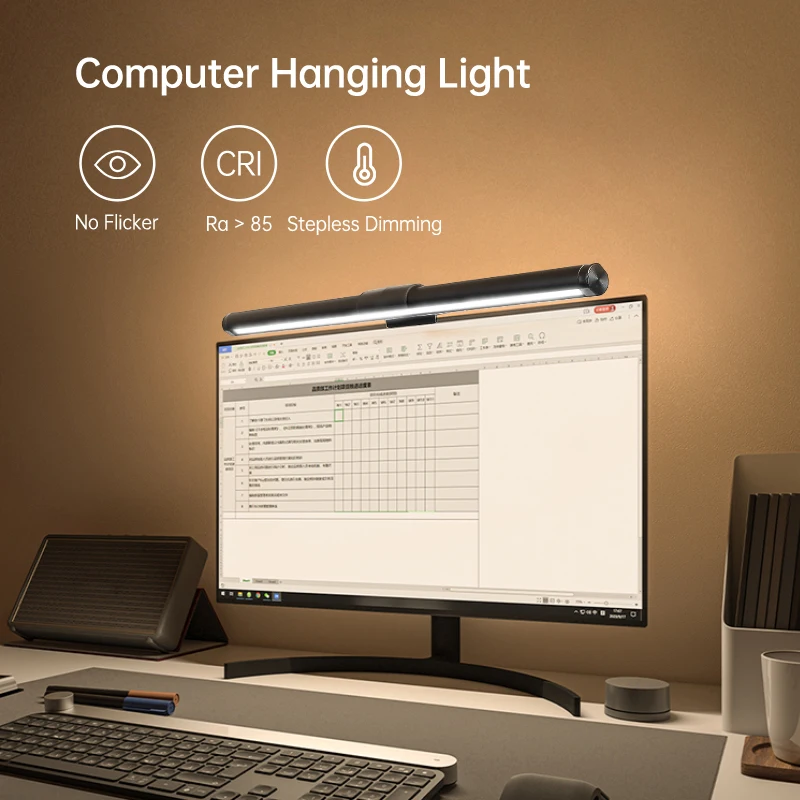 RGB Screen Lights Hard Strips Lights LED Stepless Dimming Computer Monitor Light Bar Monitor Screen Lightbars Led Screen Strip