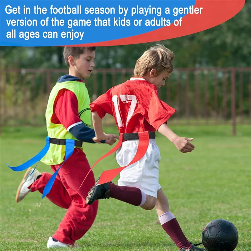 B93B-플래그 풋볼 벨트 유소년 터치다운 게임 플래그 캡처 스트리머 허리 플래그