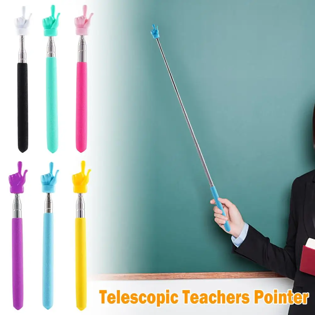 Stainless Steel Retractable Teacher Pointer Finger Design Telescopic School Teaching Pointer Stick Teacher Supply For Classroom