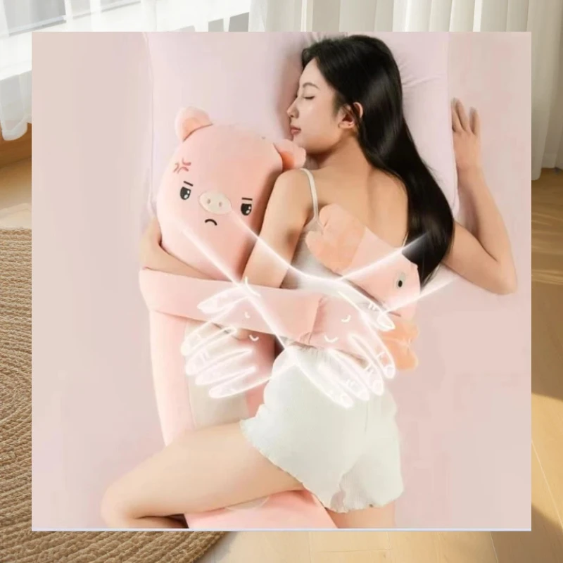 Hot Sale Fumian Pig Plush Hugging Pillow Heated Bluetooth Long Sleeping Pillow For Adult Women Pregnant Side Sleep Bed Use