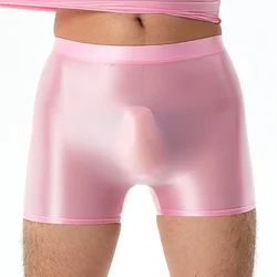 Sous-vêtements Brillants et Brillants pour Homme, Culotte artificiel astique Ultra-Fine, Bikini Transparent, Slip Zones Me U, Poudres Convexes, Lingerie