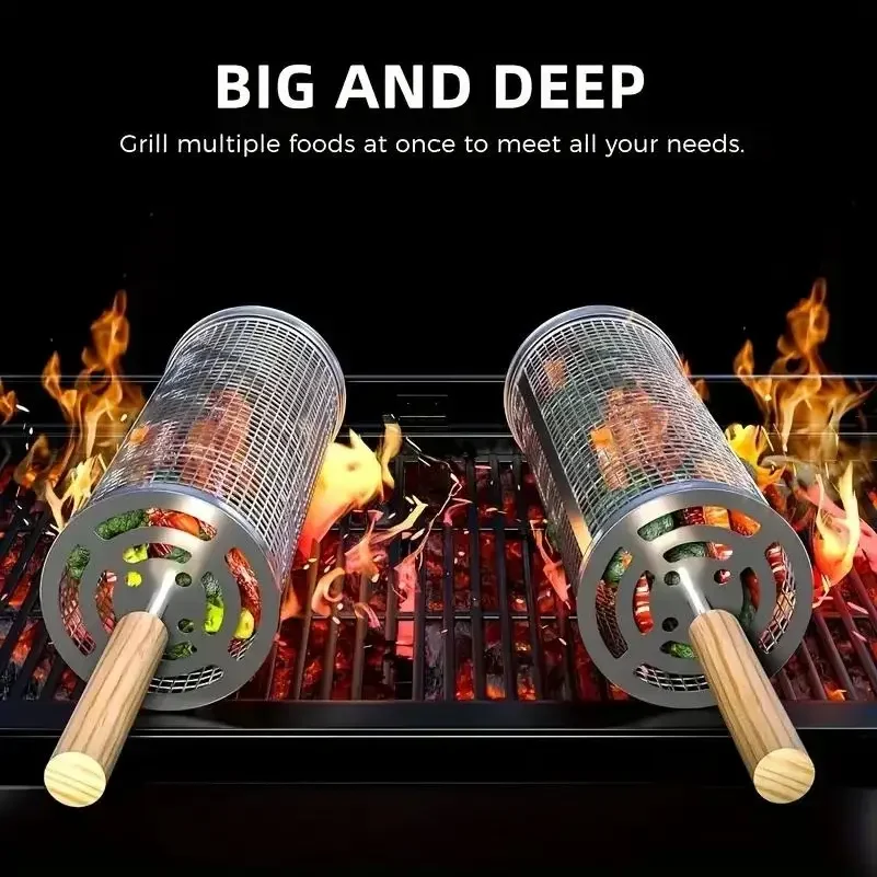 Round Barbecue Grill Basket Se - Outdoor Camping Essentials review and price