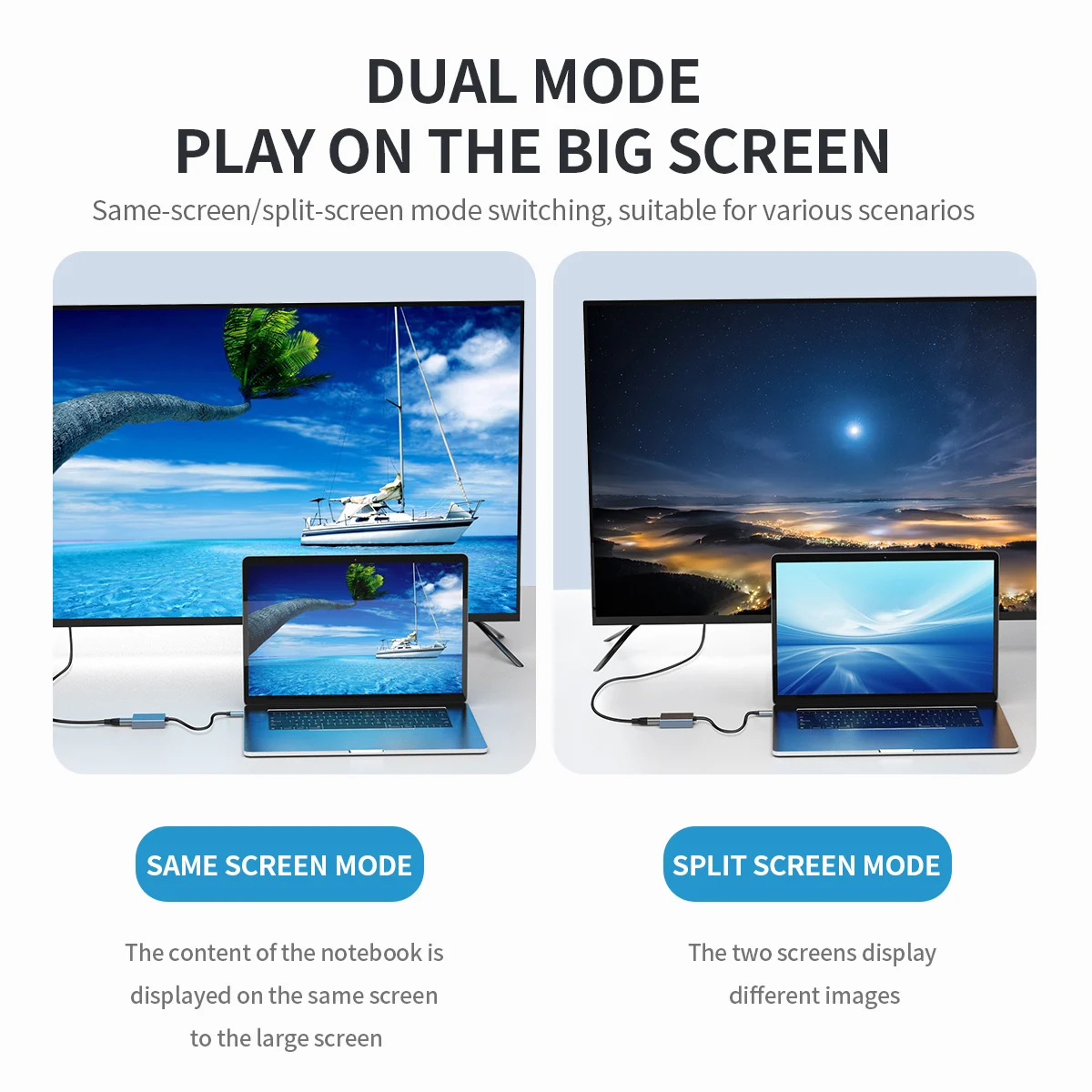 Adaptador USB C cinza para HDTV, Shell de alumínio, Compatível para computador portátil e telefone móvel, 4K, 30Hz