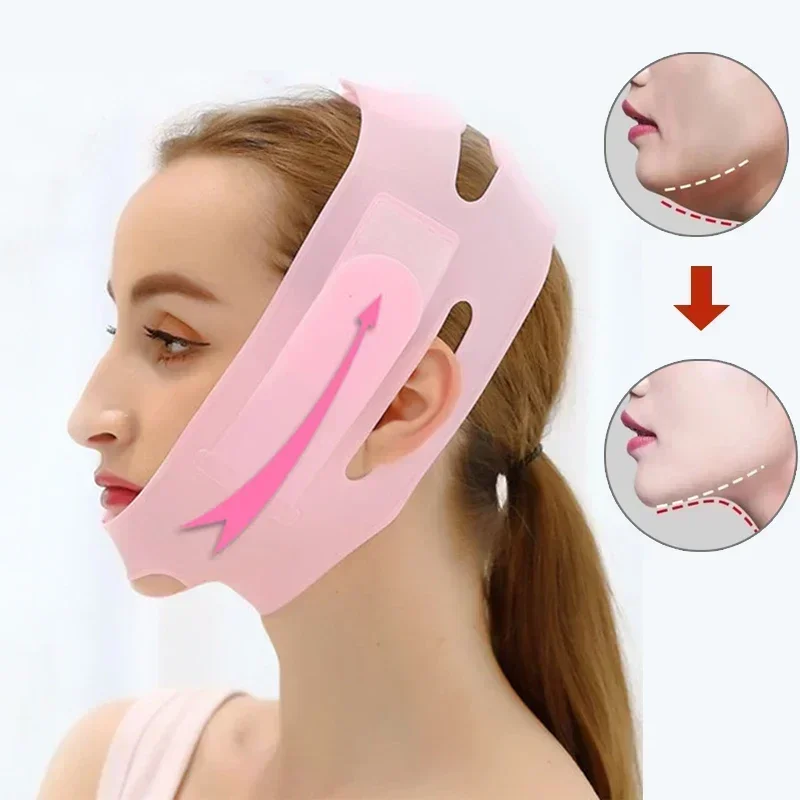 Silicone V Face Mask Lifting V Line Shape Face Lift UP Facial Slimming Bandage Mask Cheek Chin Neck Slimming Thin Belt