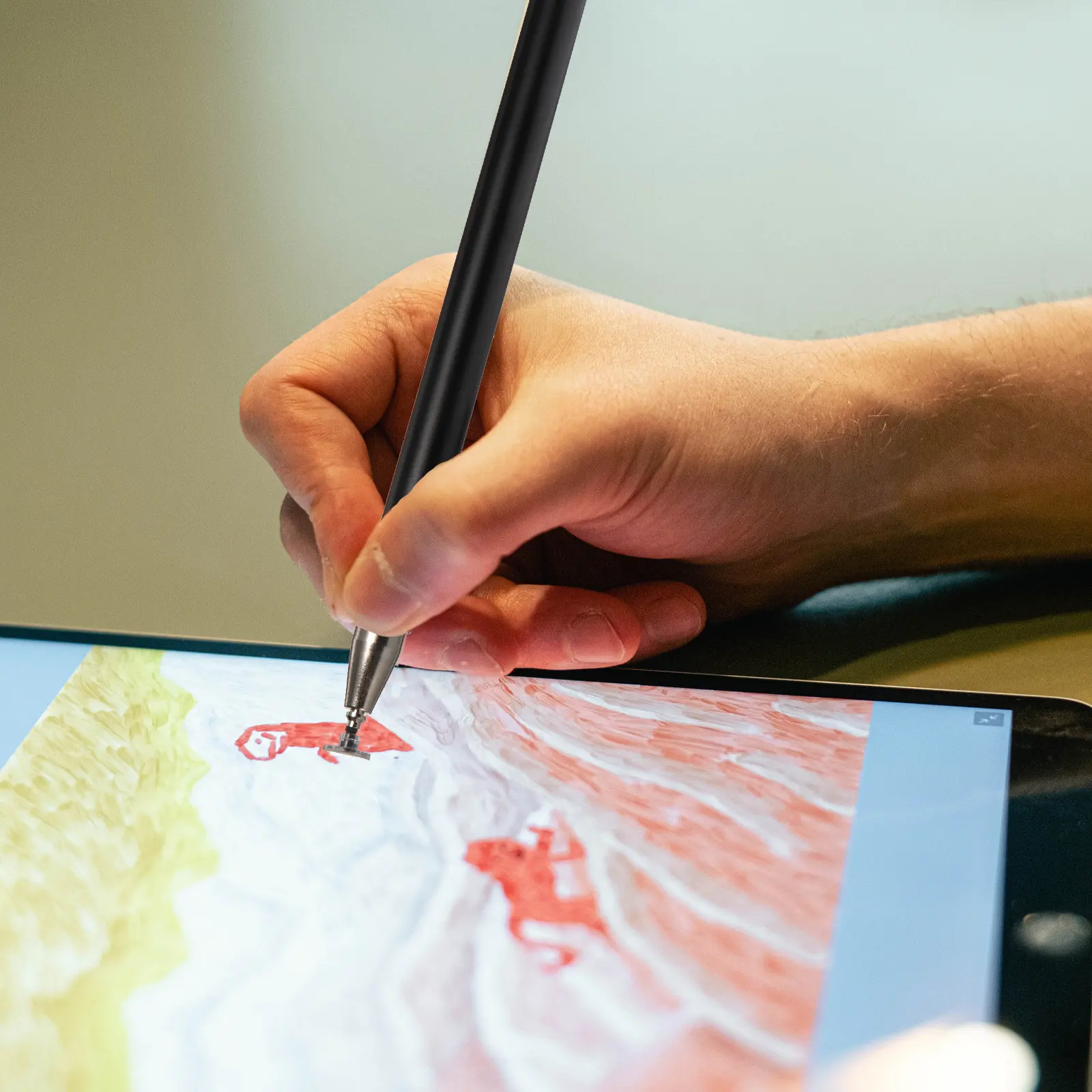 

2-in-1 Disc Stylus Touch Pen Magnetic Capacitive Tablet Pen for Handwriting Sketching Notes Smooth Conductive Tip Alloy Body