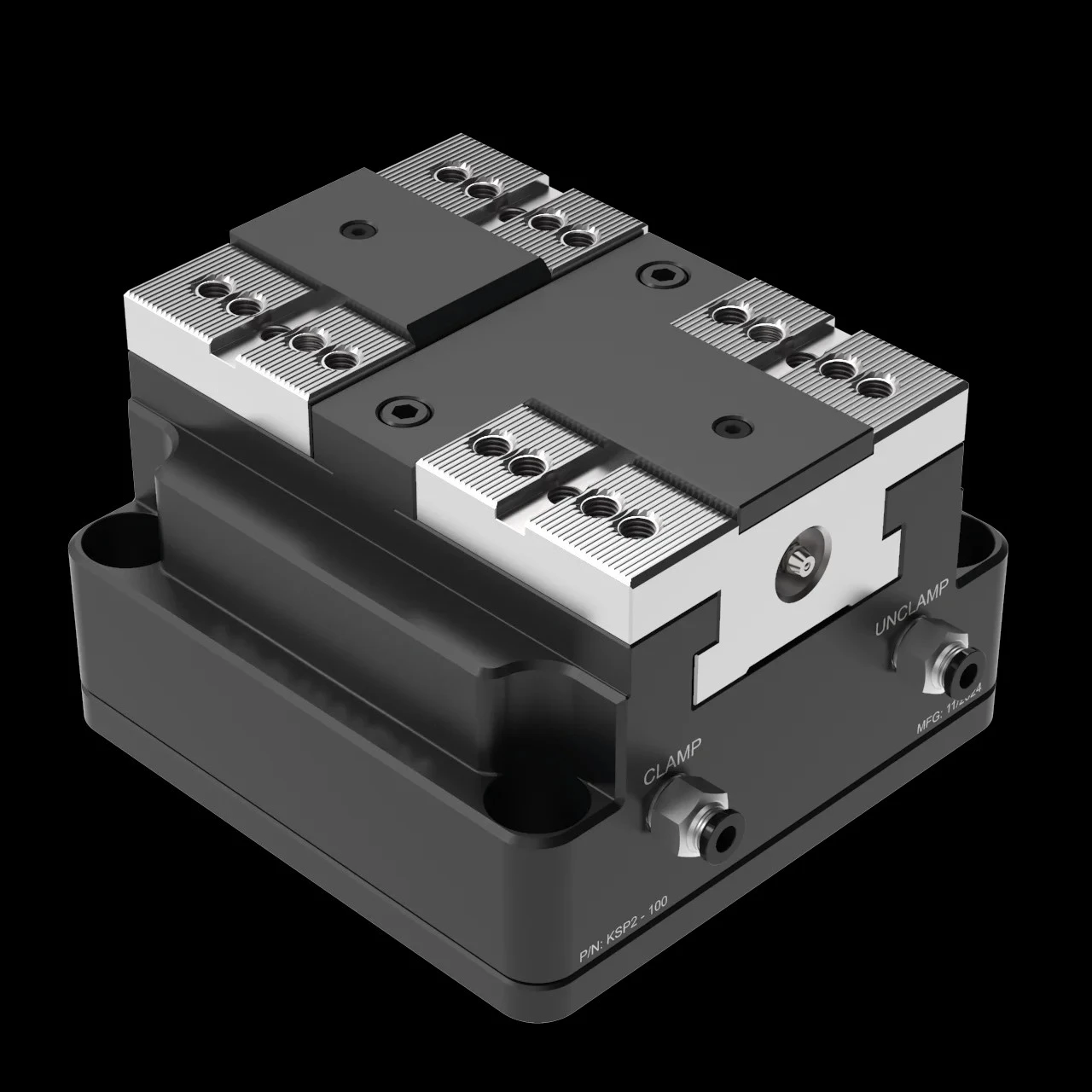 Hot Sel KSP-100+ Pneumatic Concentric Vise Clamping Force Block Self Cetentering Vise for Cnc Automation with Robot Cobot
