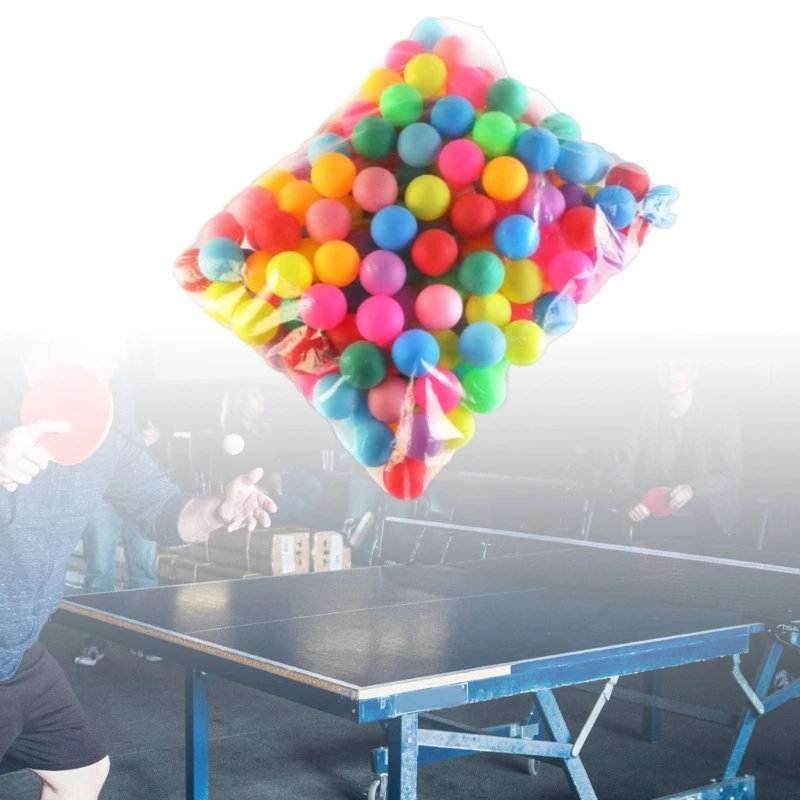 50Pcs Colored Table Tennis Ball Entertainment Plastic Pingpong Ball Lightweight Game Ball for Learning Activity