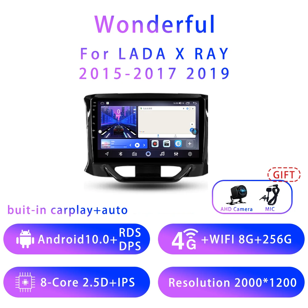 

7862 8G+256G For LADA X RAY 9inch Android10 5G wifi DSP Car stereo Radio Multimedia Video Player GPS Navigation