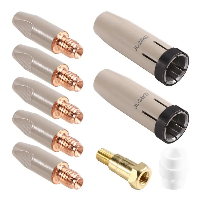 

9Pcs 24KD Coating Protection Nozzle 1.0Mm MIG Torch Gas Nozzle Tip Holder Of 24KD MIGMAG Welding Torch-AA26