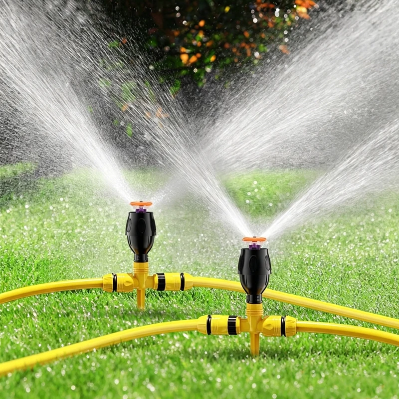 Einstellbar 360° °   Rotierender Sprinklerkopf, Gartenbewässerungs-Rasensprinklerkopf, mit Erdnägeln, Gartenbewässerungszubehör