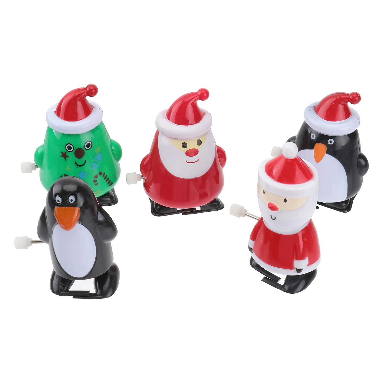 5 uds Santa Claus juguetes de cuerda regalos para rellenos de medias recuerdos de fiesta de Navidad Mini bolsas rellenos Navidad niños