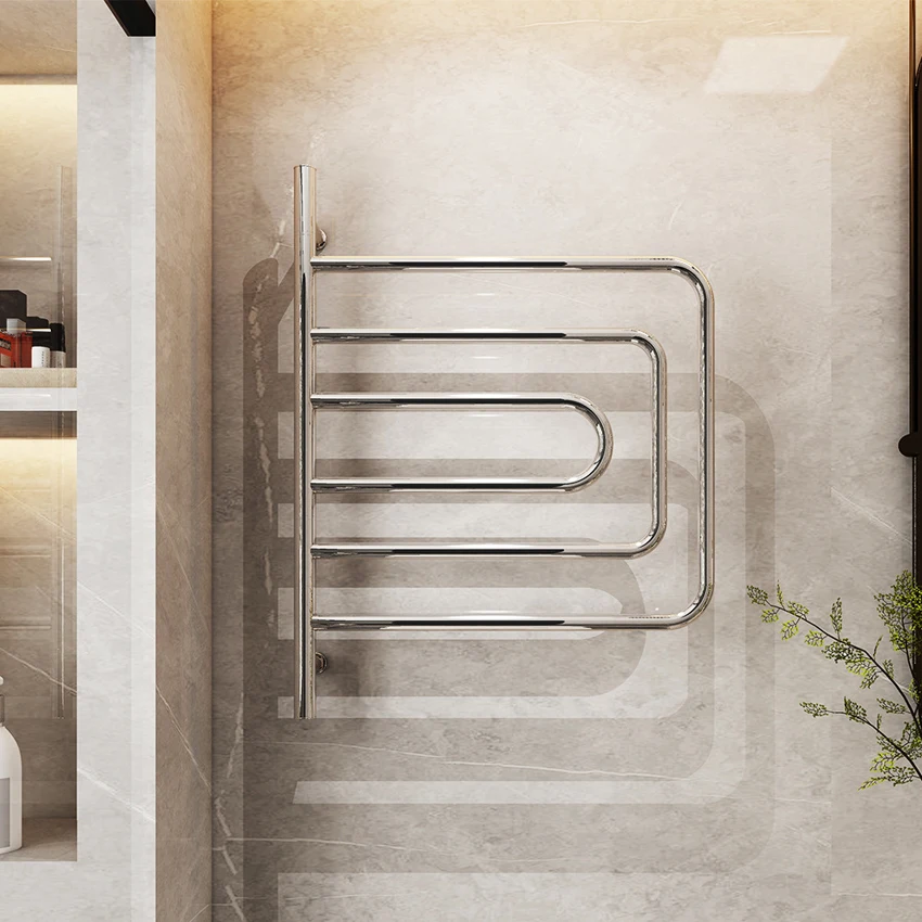 Intelligent Constant Temperature Electric Towel Rack,Bathroom Drying Towel Bar Stainless Steel Storage Rack 110V/220V Waterproof