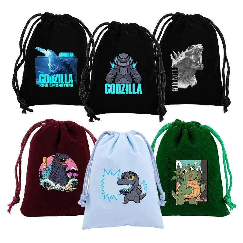 Godzilla Vs Kong Drawstring Bag New Movies Cartoon Print Sport Kids Child Student Portable Birthday Party Hand Pocket Gift Pouch