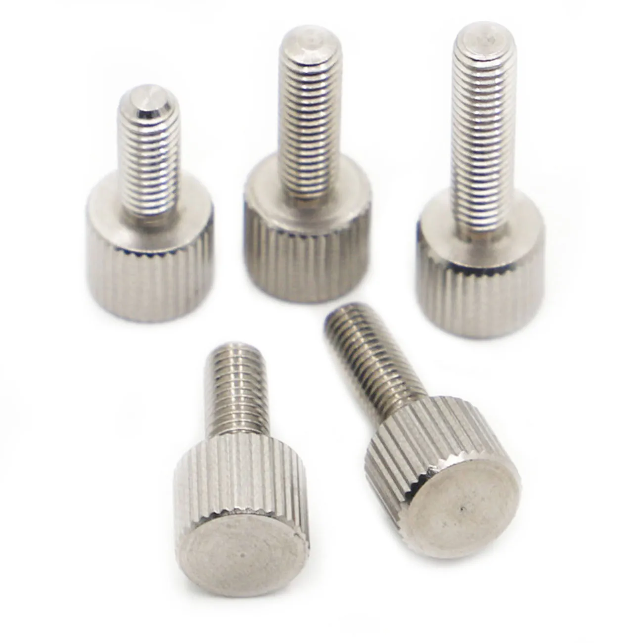 

304 Stainless Steel Knurl Flat Round Head Hand Tighten Thumb Screw Chassis Thumb Bolt Adjust Toolless M2 M2.5 M3 M4 M5 M6