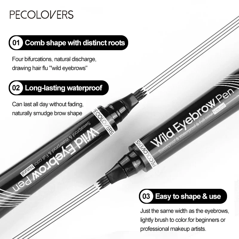 4 Split Waterproof Eyebrow Pencil, Long-Lasting ＆ Fast Drying, Precise Tip for Defined Eyebrows, Suitable for All Types