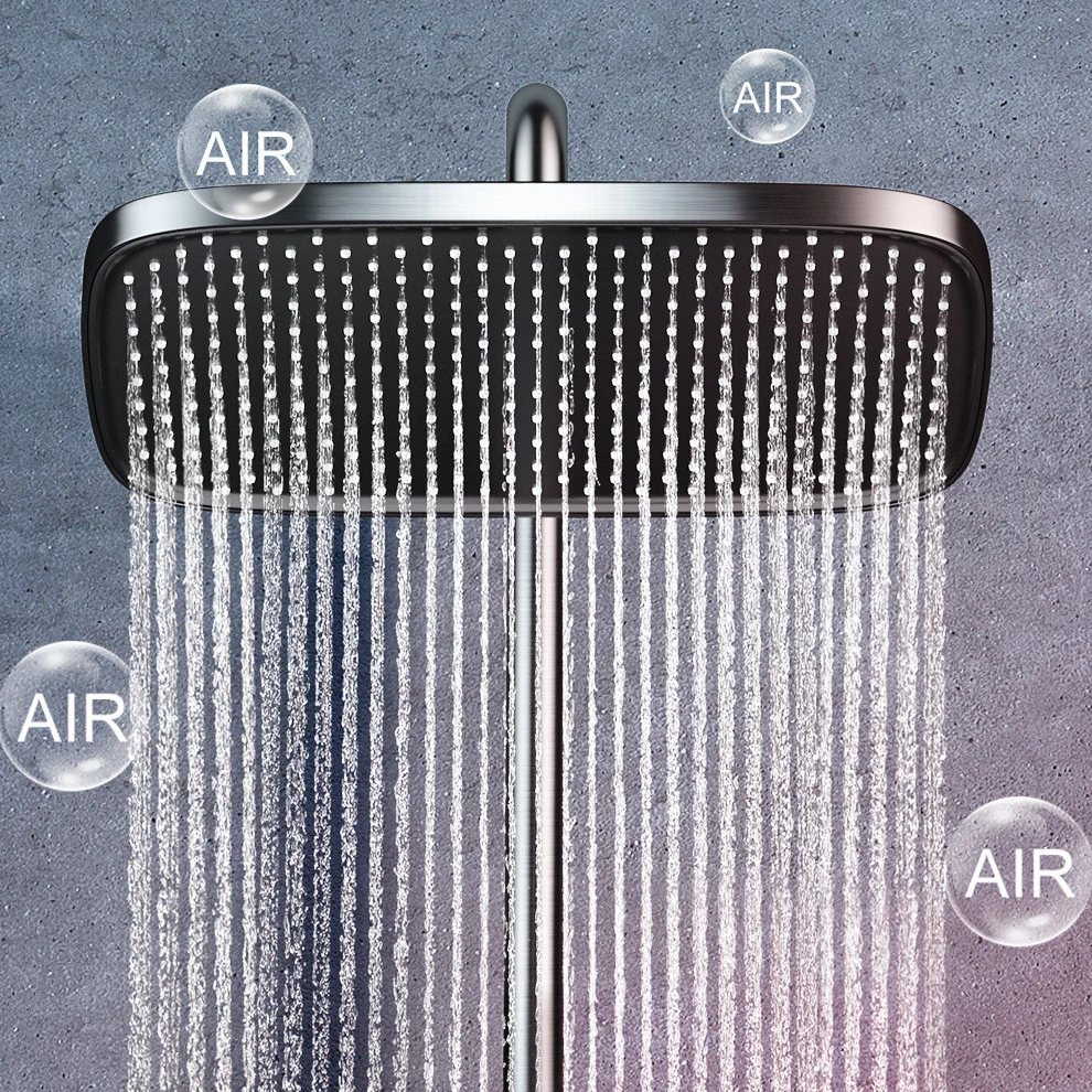 Branco termostático piano digital sistema de chuveiro do banheiro torneiras acessórios chuvas cabeça chuveiro quente e fria conjunto chuveiro digital