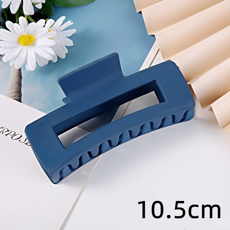 Fashion Matte Hair Claws Colourful Hair Accessories Antislip Rectangular Ponytail Claw Clips Hollow Out Jaw Clamps For Women