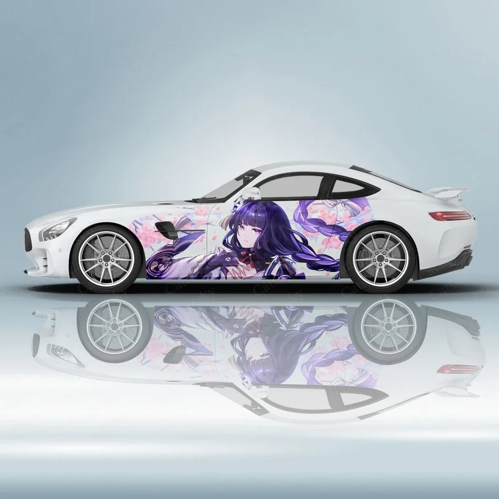 

Genshin Impact Raiden Shogun Car Side Sticker Decoration Protection, Waterproof Self-adhesive Decal Auto Accessories Wrap Cover