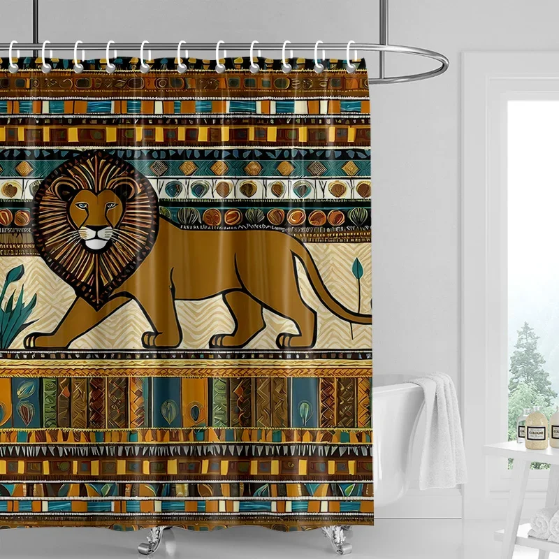 Home decoration shower curtains for bathroom waterproof curtain fabric Modern Nordic style Living Room Egypt pharaoh retro