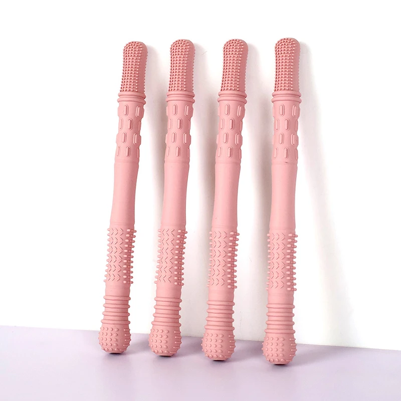 Mordedor de palha brinquedo infantil silicone macio oco molar vara recém-nascido dentição tubo molar brinquedo presente