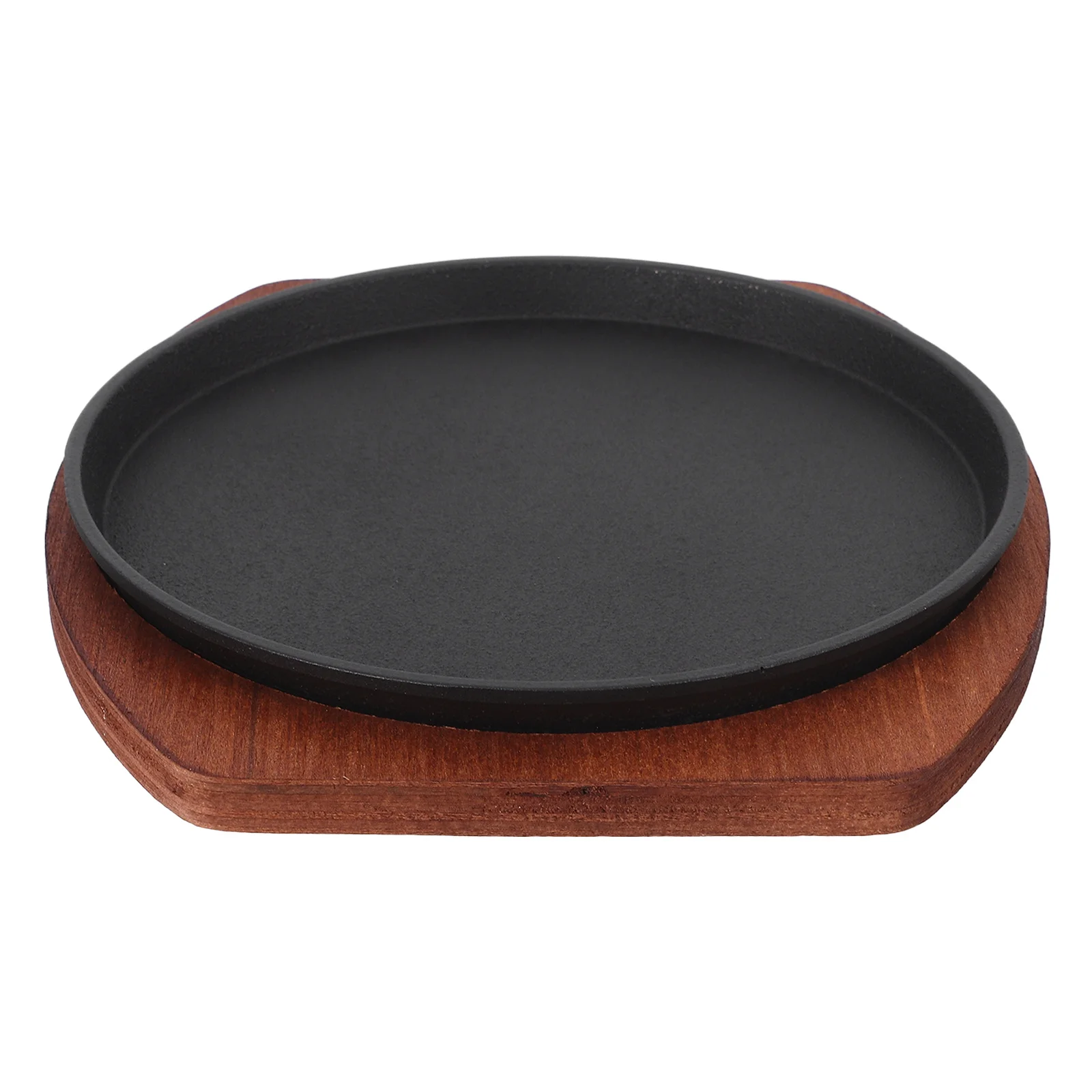 

Чугунная сковорода-гриль 19 см с деревянным поддоном, антипригарная, для индукционных плит, для приготовления стейков и фахитас