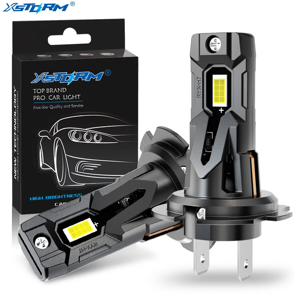 

XSTORM H7 Светодиодные фары 120 Вт 30000LM H7 Светодиодные фары Автоматические противотуманные фары 6000K 7035 CSP Фара с турбовентилятором Головная фара