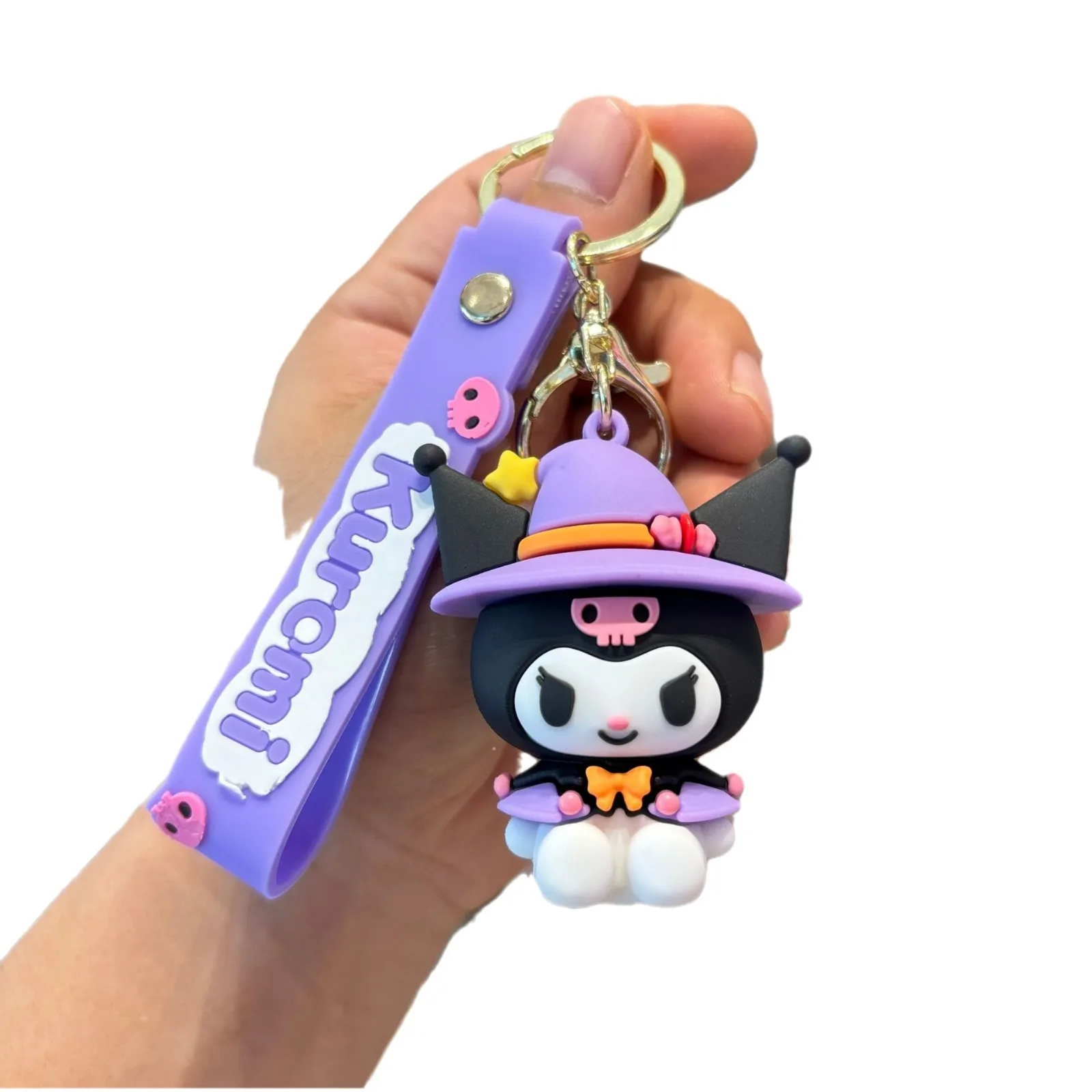 Picture 3: Sanrio Keychain - Kuromi Key Ring Charm with PVC Figurine | Car & Bag Accessory, Claw Machine Small Gift