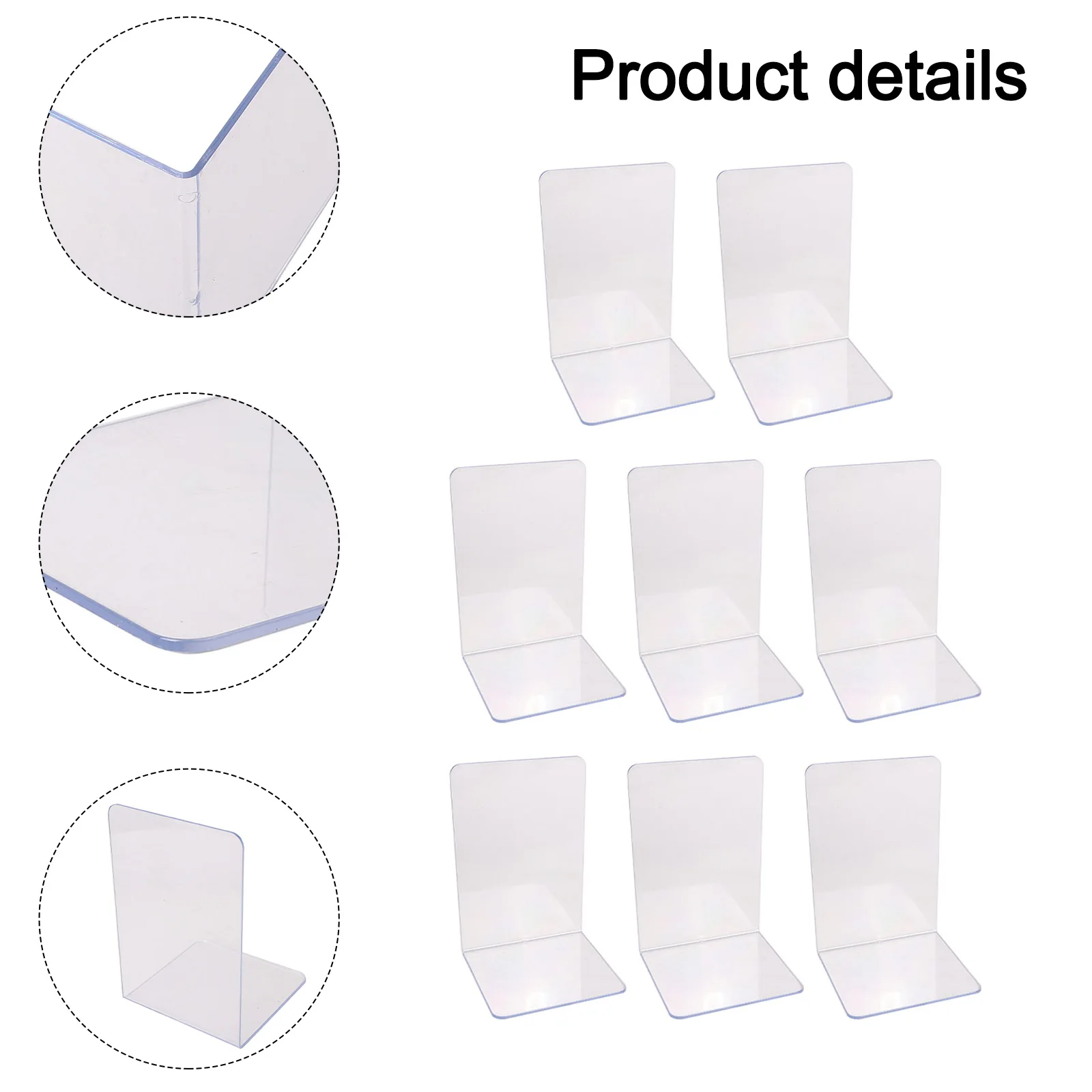 Organiseurs transparents en acrylique, serre-livres, rangement de documents, épaisseur de 3 mm, présentoir élégant, design minimaliste, utilisation multifonctionnelle
