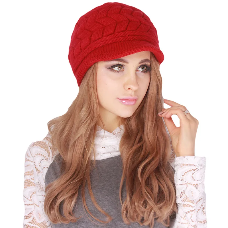 2024 Winter Women Hat Luxury Knitted Hats Female Soft High Elastic Warm Caps Beanies Headgear Girl Cap Solid Color