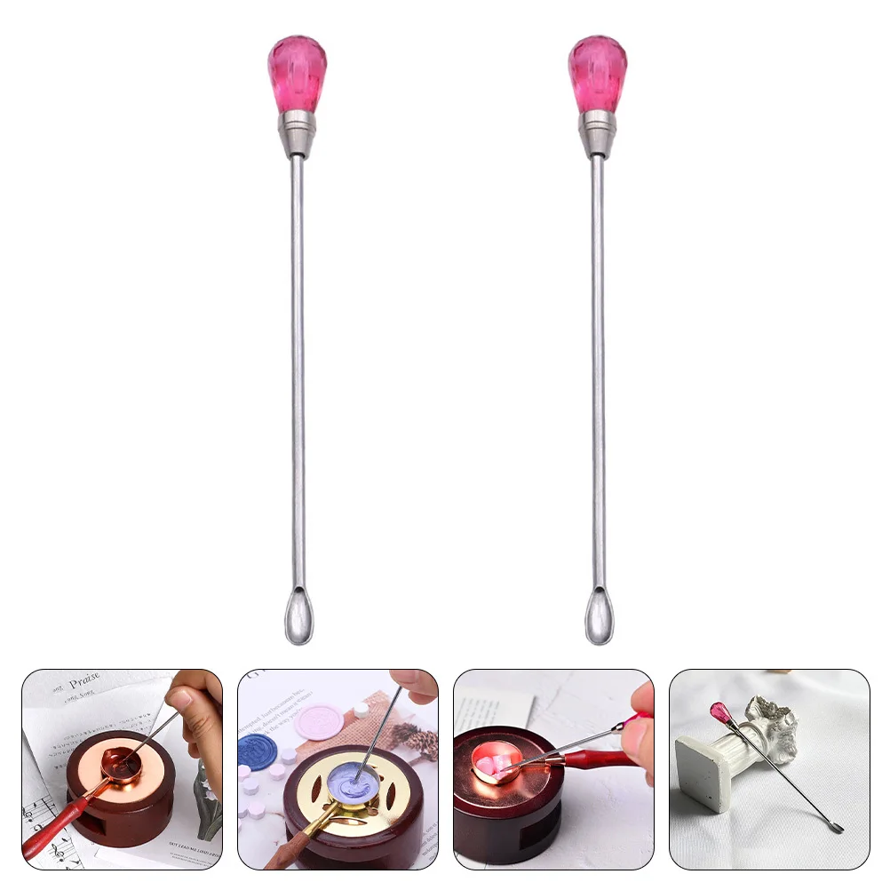 

2Pcs Stirring Spoons for Wax Excellent Workmanship Simple Design Wax Seal Stirrer Sticks Melt Warmer Accessories