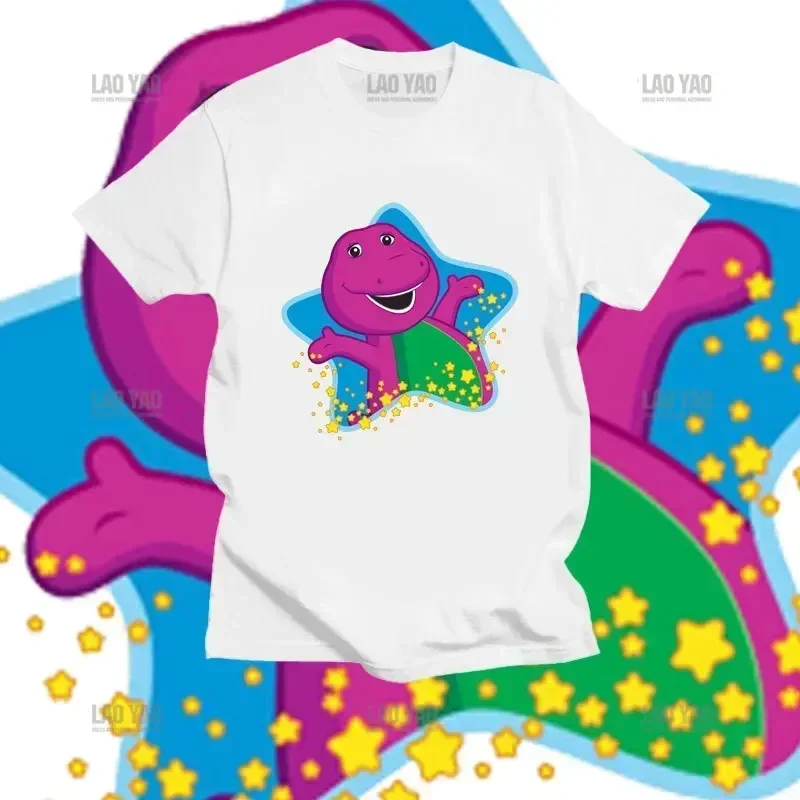 Barney (Barney & Friends) Animated Graphic Men's and Women's T-shirt Cute Harajuku Tshirt Female Couple Tee Kawaii Harajuku Tops