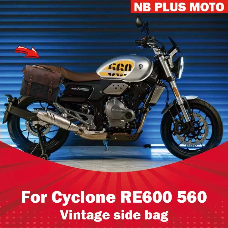 【Premium】For Sekelon RE600 560 side bag motorcycle modification parts bracket tail cowhide canvas vintage hanging bag