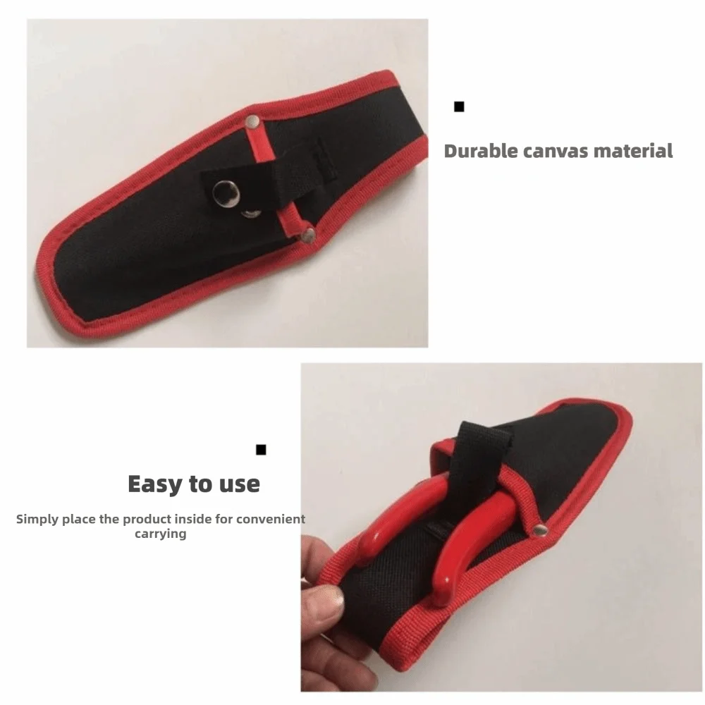 2PCS Canvas Pruning Shears Pouch Portable with Buckle Scissor Holder Lightweight Red Pruner Storage Pouch Pruning Tool Storage