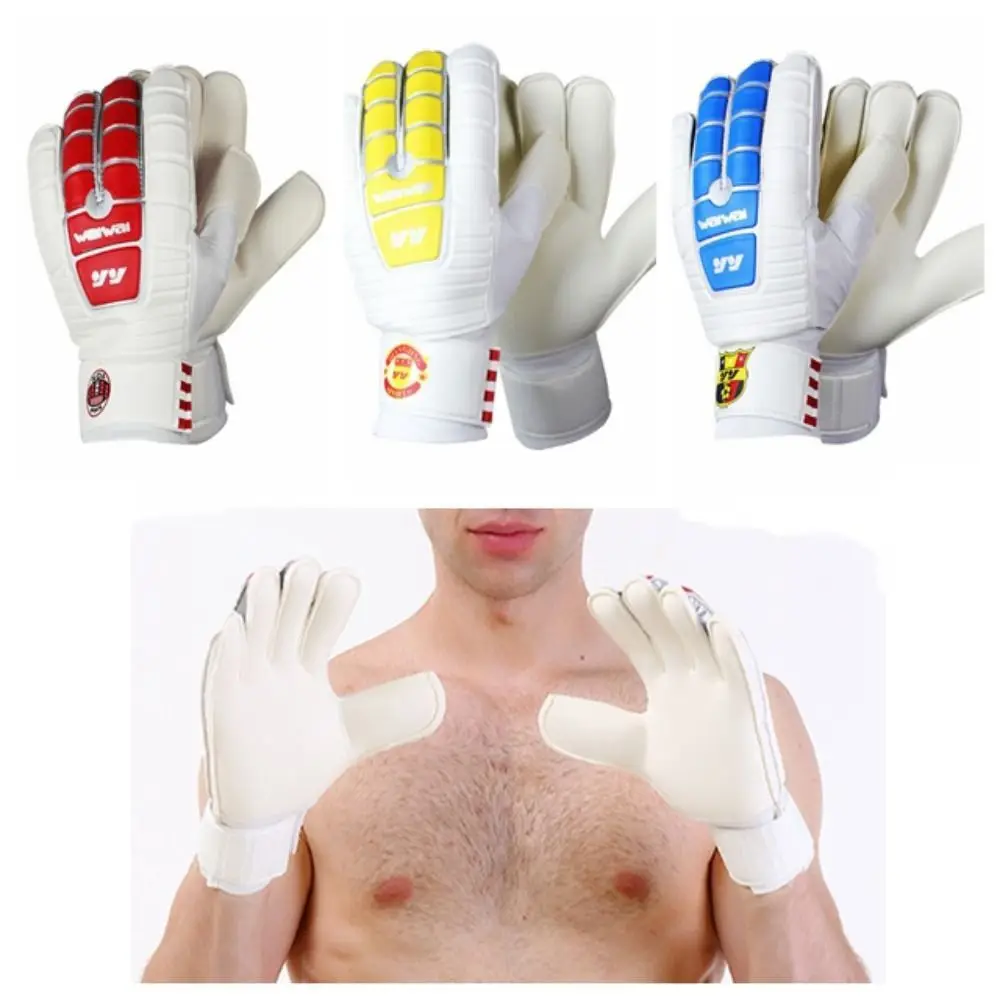 1 Pair Anti-Slip Goalkeeper Gloves Latex Finger Protection Game goalkeeper gloves Soft Wear Resistant Kids Goalie Gloves