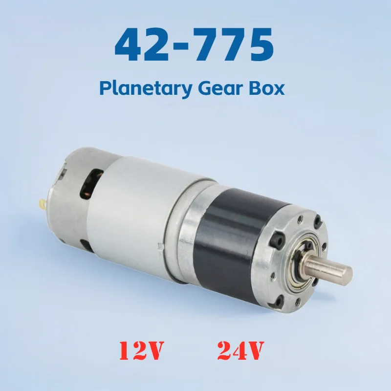 12V 24V 42mm DC 775 Brushed Planetary Gear Motor With Long Life Low Speed High Torque Planetary Gear Reduction Engine GearMotor