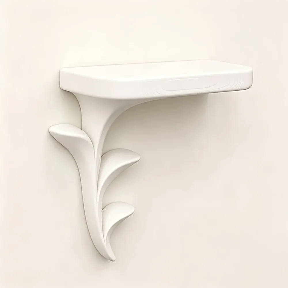 Sprout Shaped Wall Mounted Storage Rack Creative Plant Windwall Storage Rack Handmade Decoration Display Rack Home Organization