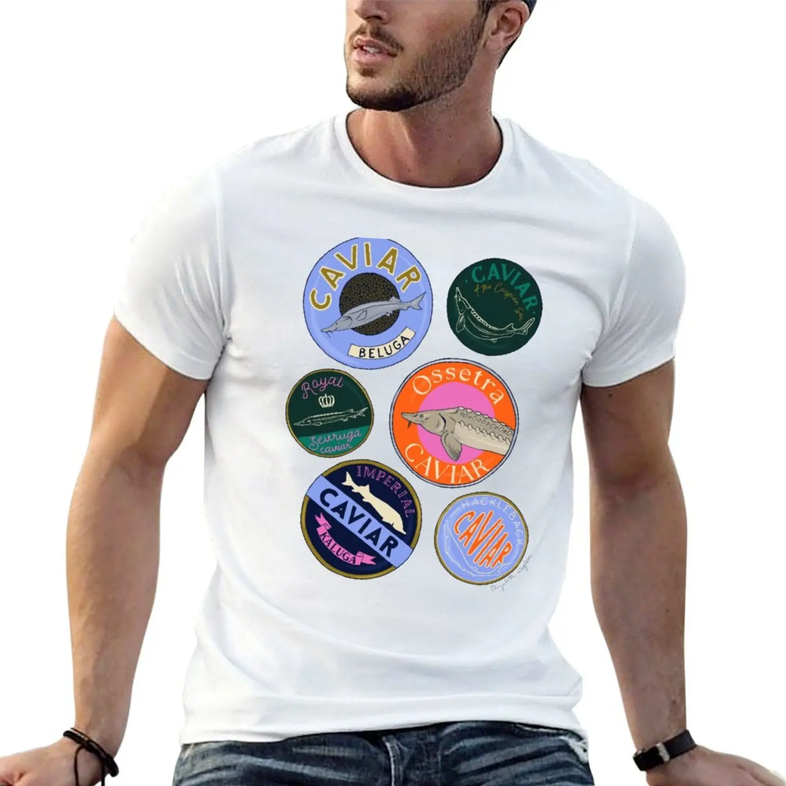 Colorful Caviar Tins T-Shirt anime tshirt boys animal print mens designer clothes