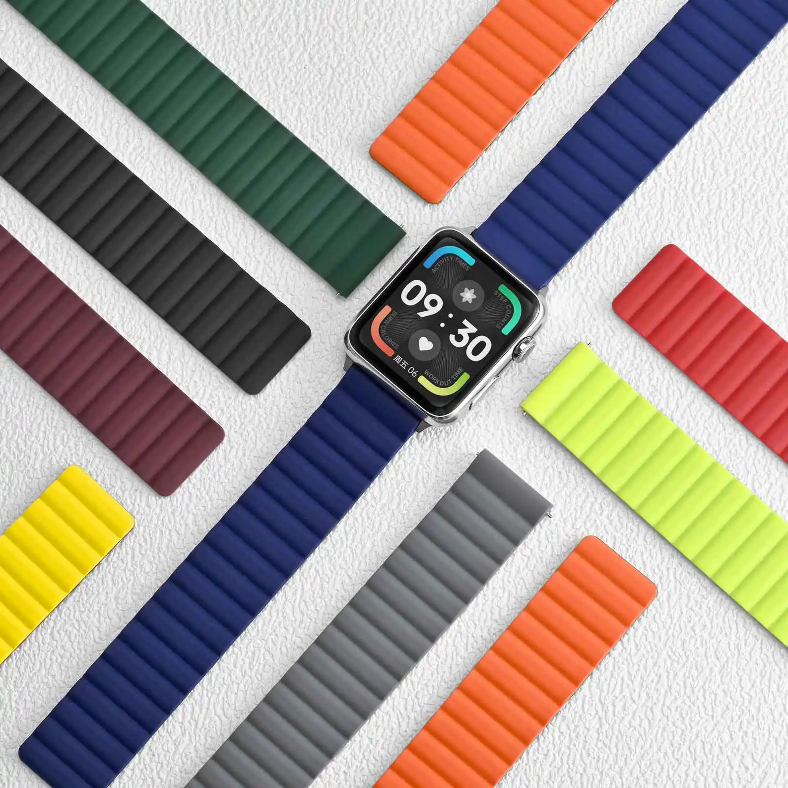 Silicone Magnetic Watch Strap 20mm 22mm Watchband Replacement Waterproof for Men and Women Quick Release