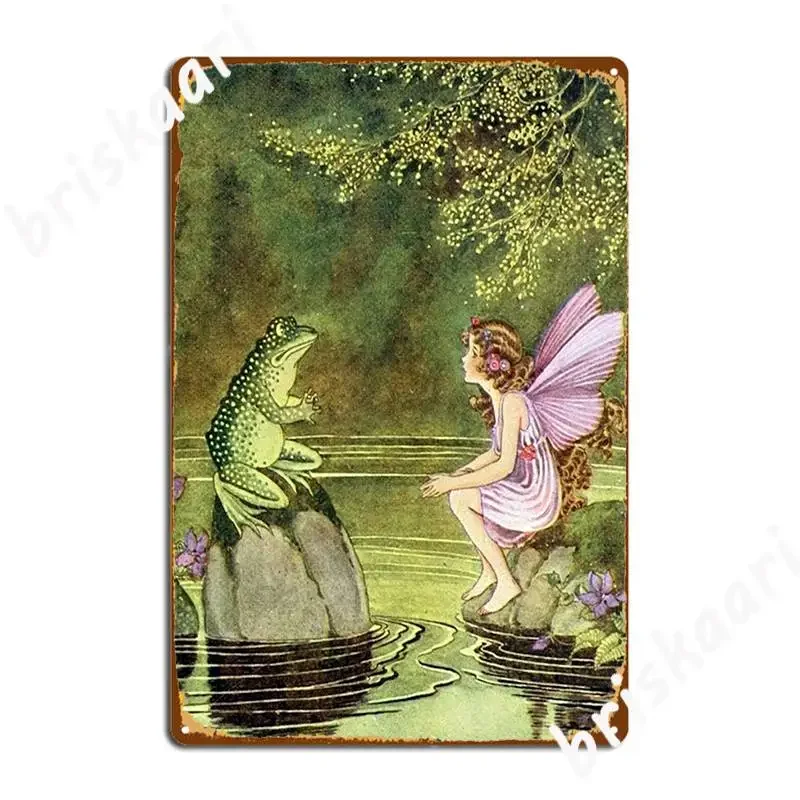 Frog And Fairy Talking Ida Rentoul Outhwaite Poster Metal Plaque Cinema Living Room Designing Poster Club Bar