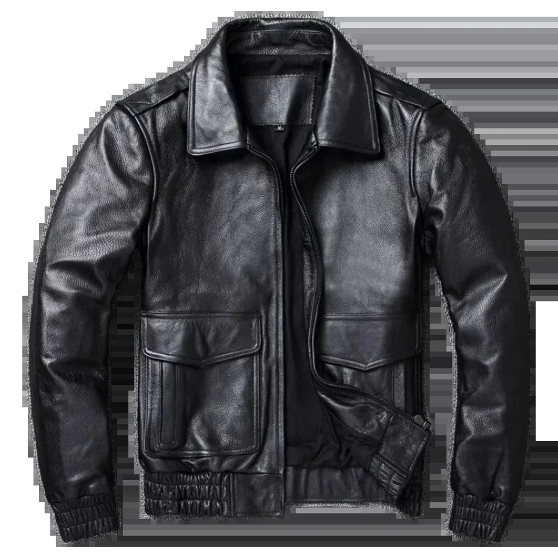 

LNY!Wholesales.Plus size 8XL leather jacket,men classic A2 cowhide coat.brand new cheap clothes.quality.sales