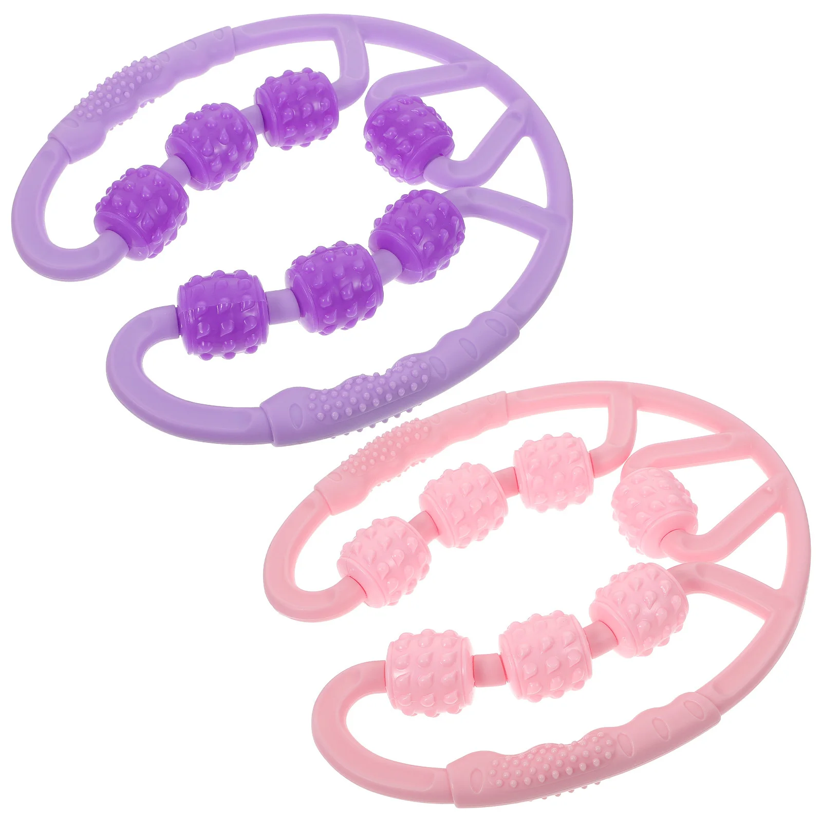 

2 шт., ролики для массажа ног, легкий расслабляющий мышцы, компактный портативный семиколесный ролик для восстановления талии и ног