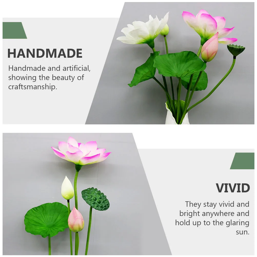 

1Set Simulated Lotus Bud Artificial Water Lily Pastoral Home Decor Scene Layout Prop Decorative Flower Arrangement Prop Fake