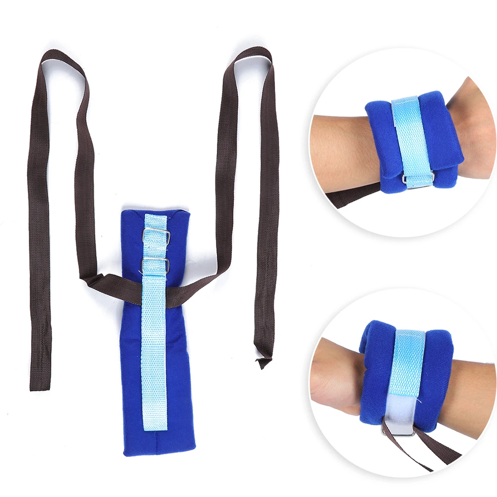 Patients Limbs Restraint Strap Wrist Ankle Fixation Belt Binding Band Blue Average Size For Home Health Care(Blue Average Size)