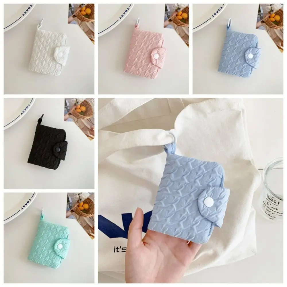 Canvas Candy Color Coin Purse Bubble Cloth Korean Style Mini Cash Wallet Multifunctional Portable Cloth Envelope Wallets Women