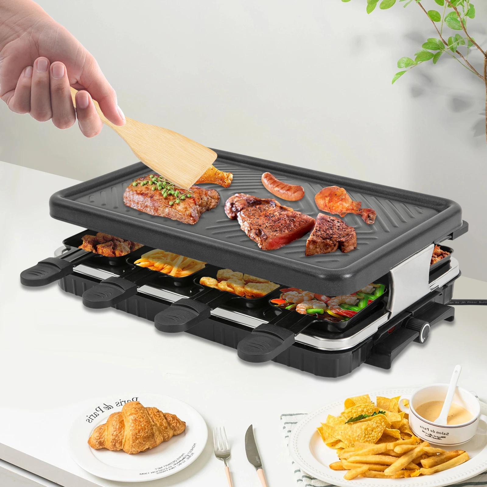 BBQ Grill 1300W Portable electric barbecue oven U-shaped Heater Mit Anti-slip Feet For Barbecues, Parties, Decks, Restaurants