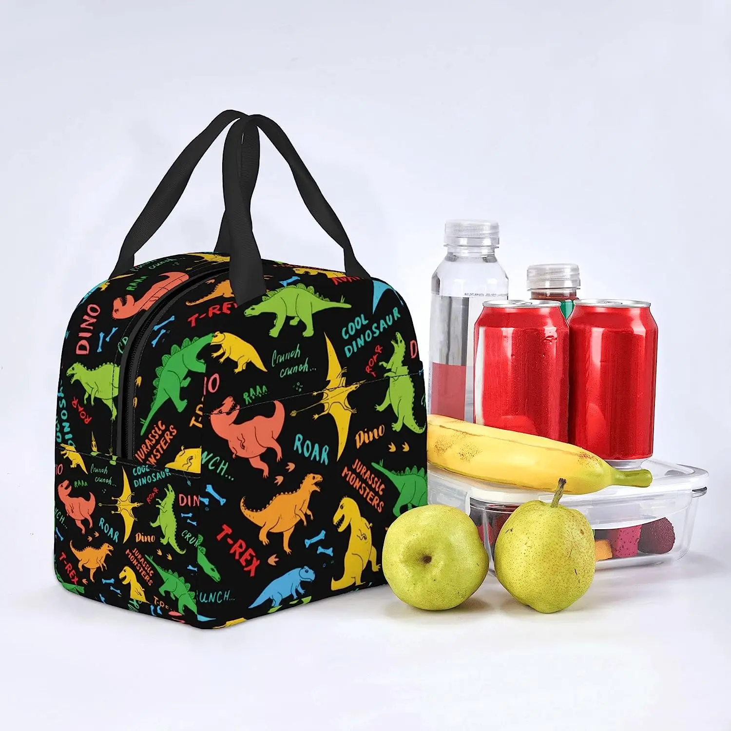 Jurassic Dinosaur Lunch Bag for Kids Dino Insulated Lunch Box Animal Pattern Mini Cooler Back To School Dino Thermal Meal Tote