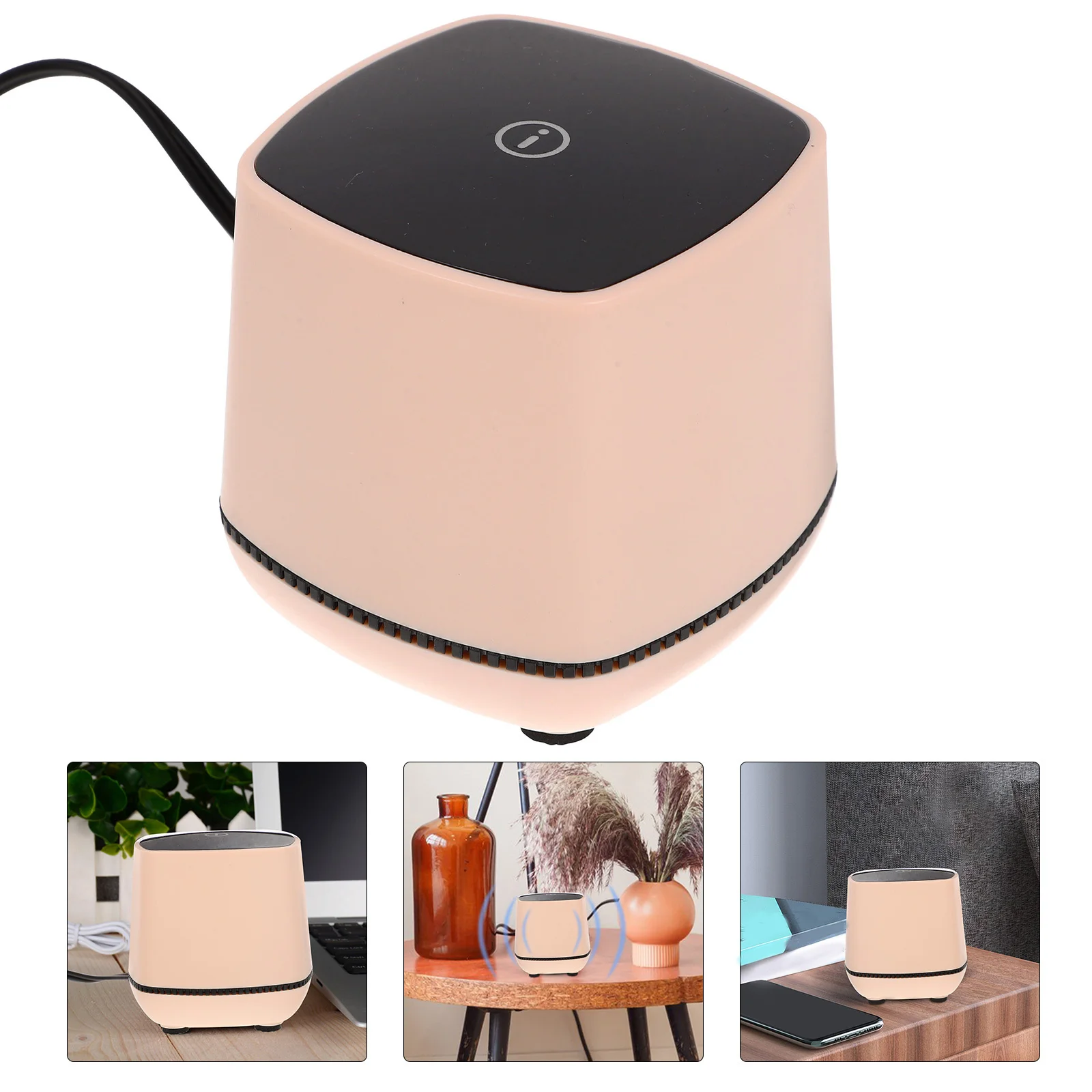 

Small Speaker With Bass Sound, Usb Powered Desktop Computer Speaker, Compact Mini Stereo Speakers For Home Office, Rose Gold