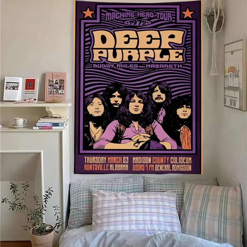

Heavy Metal Band D-Deep P-PurplesS Tapestry Perfect For Home&Living Bedroom Decor Wall Art Backdrop Banner