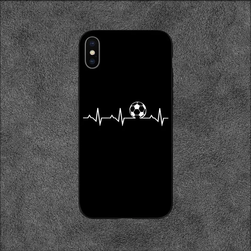 Football Heart Beat Phone Case For iPhone 11 12 Mini 13 15 Pro XS Max X 8 7 6s Plus SE XR Shell