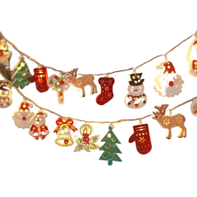 Cervo di Natale Fiocco di neve Luci a stringa LED Luci fiabesche alimentate a batteria Natale Decorazione ornamento a batteria Regalo Capodanno
